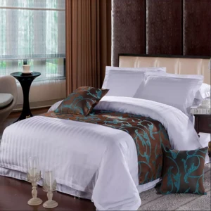 3 Cm Stripe Elegant Luxury quilt 100 cotton linen white king size duvet cover sets hotel luxury bedding set