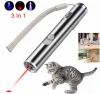 3 in 1 USB rechargeable cat laser toy Mini red laser pointer