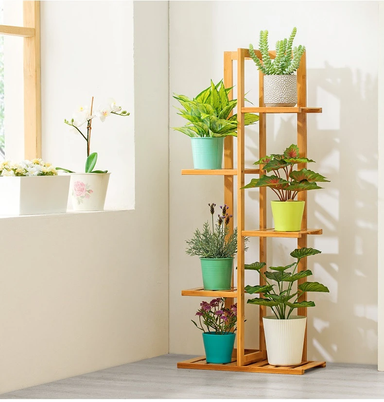 3 Tier bamboo Plant Stand Indoor and Outdoor Flower Rack Home Storage Organizer Shelf