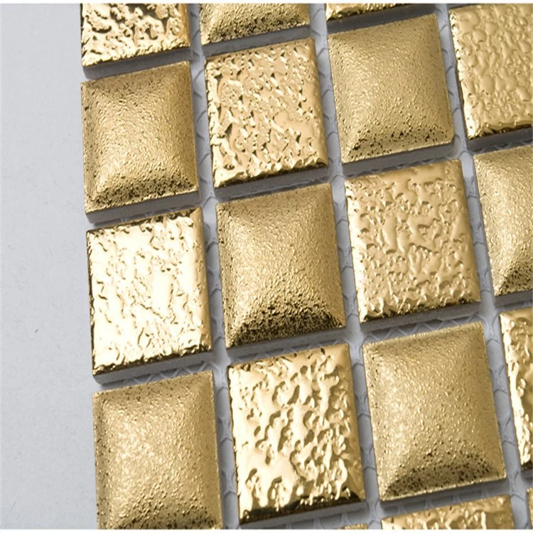 300x300 ceramic metal gold mosaic tile