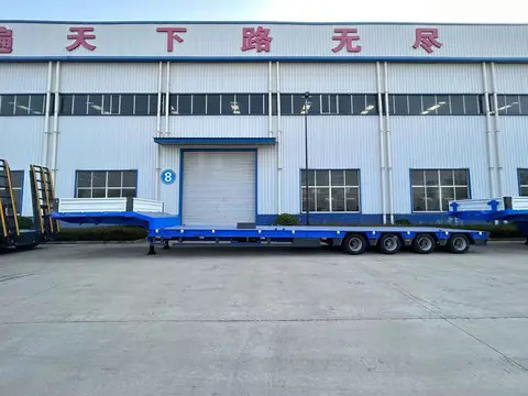 3/4/5 Axles Heavy Duty Equipment Transport Extendable Lowboy Car Trailer Lowbed Semi-Trailer for Russia