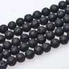 4-16mm round black natural gemstone lava stone beads