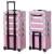 Import 4 in 1 Aluminum Rolling Cosmetic Makeup Train Cases cosmetic aluminum trolley case with 2-wheel 2 Keys from China
