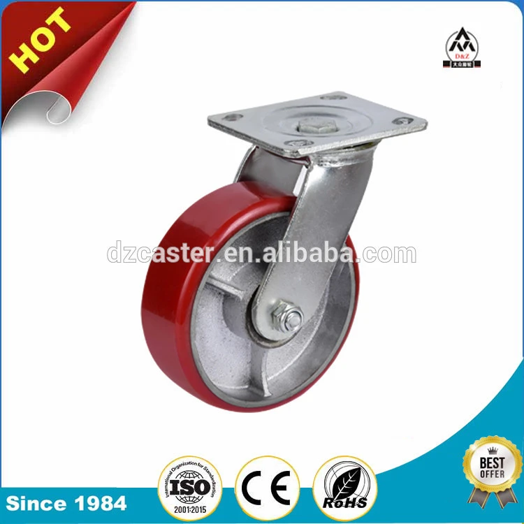 4 inch to 8 inch Double Ball Bearing Aluminum Core PU Heavy Duty Caster Wheel