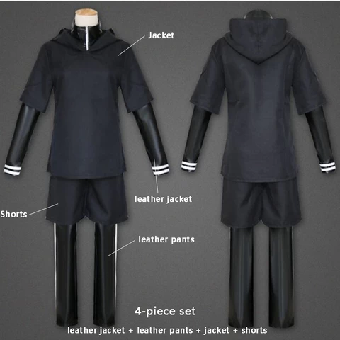4-piece set Tokyo Ghoul COS Costume Jin Muken Food Kind Battle Clothes Anime cosplay costume cosplay wig