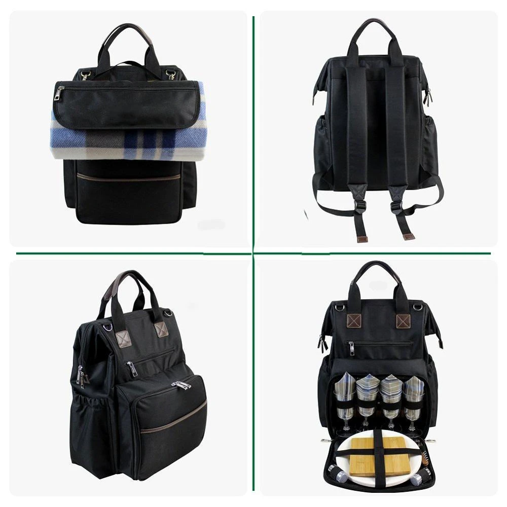 4 Set Pack  Large Capacity Picnic Backpack Bag
