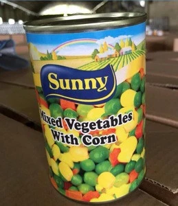 425g Canned mix vegetables brand with Green Peas and corn carrots in tin