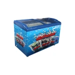 -45 Degrees 308L Low temperature curved glass door display freezer for Ice cream storage DW-40W308Y
