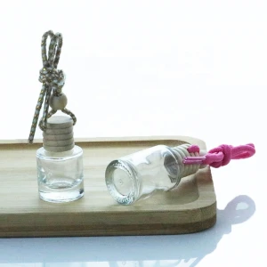5ml 10ml 15ml Car Air Freshener Perfume Bottles Clear Essential Oil Glass Bottle With Wooden Lid (CG01B)