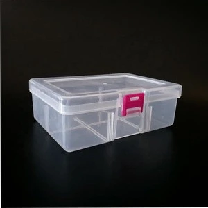 6 compartments thickened without inserts transparent plastic tool case