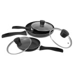 6 pcs aluminum cookware sets with  non stick casseroles  pot and non stick frypan