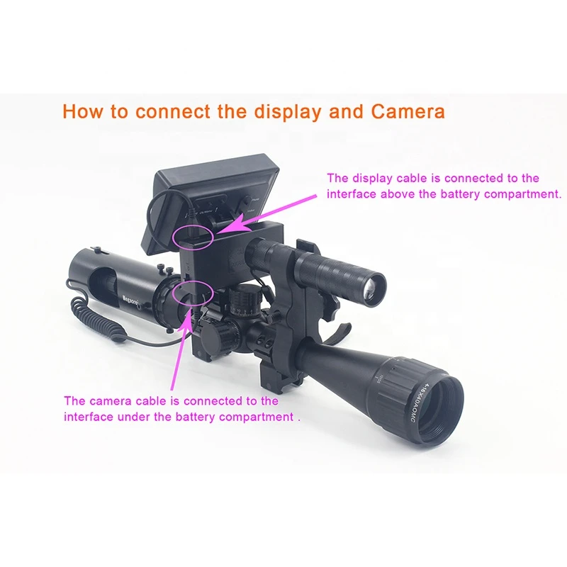720p Hunting Riflescope Night Vision IR Optics Sight Scope Video Camera HD Infrared Laser LED 400 Meters Night Vision