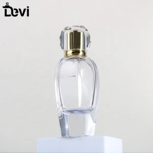 75ml  Large Clear Thick Glass Empty Refillable Cologne Splash Replacement Spray Bottle With Gold Fine Mist Atomizer