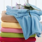 85%Polyester 15%Polyamide Microfiber Coral Fleece Fabric Light Blue
