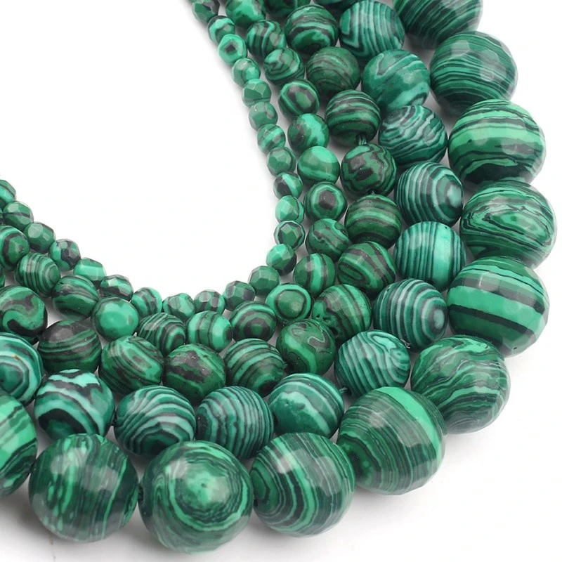 8MM China factory direct selling natural malachite round stone beads