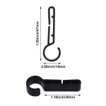 8pack Helmet Headlamp Clips Hardhat Hooks for Helmet, Hard Hat, Safety Cap, Black