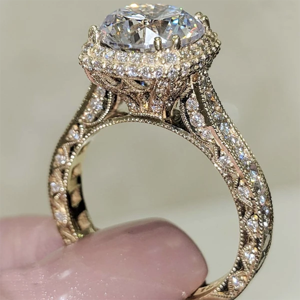 925 sterling silver Wedding couple rings women ring set diamond