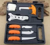 9pcs outdoor knife set with saw in plastic case