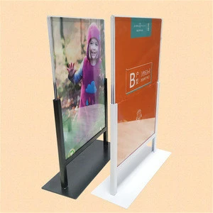 A4 acrylic metal base Baby Formula store display Kangaroo Meat poster stand Porgy sign holder