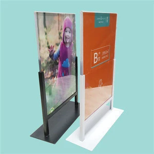 A4 acrylic metal base Chopstick Making Machines store display Mixing Equipment poster stand Heat Press Machines sign holder