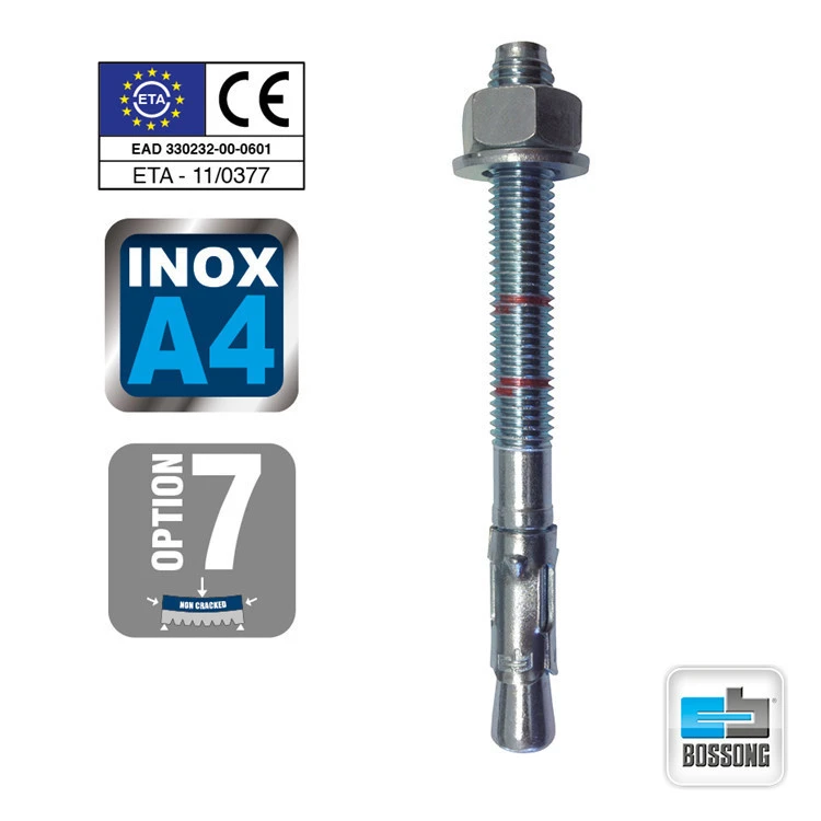 A4 stainless steel mechanical concrete through bolt anchors - CE ETA Approval