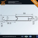 Aluminum curtain wall profile for windows and doors