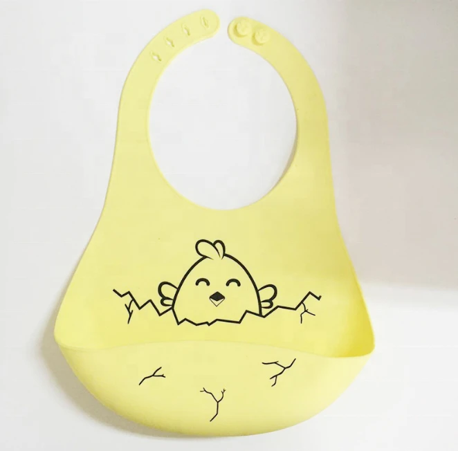 Amazon Hot Selling Silicone Cartoon Soft Silicone Clean Waterproof Baby Bibs