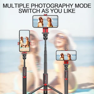 Anti shake smart selfie stick remote control 360 rotation blue tooth selfie stick tripod