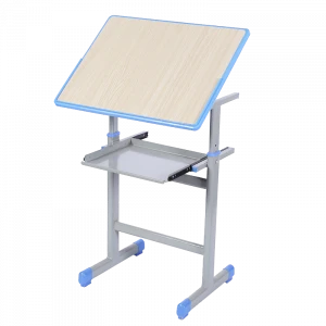 Art School Tables Adjustable Wooden Drawing Tables Art Studio Desks with Tool Shelf