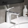 Artistic brass white single handle bathroom faucet for basin