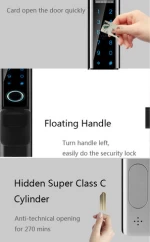 Asian market smart cylinder key digital safety main home security door lock wifi fingerprint biometric electronic locK