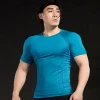 Athletic Apparel Manufacturers for Men Slim Fit Shirts Quick Dry Basketball Soccer Running Training T Shirt Compression Tights