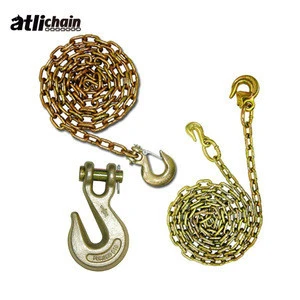 ATLI Supply Link Chain Alloy Steel Truck Trailer G70 Industrial Galvanized Transport Chain And Binders With Eye Grab Hook