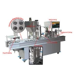 Automatic Pneumatic Liquid Sauce Fruit Juice Milk Coffee Water Small Yogurt Plastic Cup Filling And Sealing Machine
