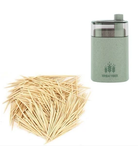 Automatic Toothpick Holder Container Wheat Straw Household Table Toothpick Storage Box Toothpick Dispenser