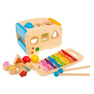 Buy Baby Toddler Xylophone Music Instruction Pounding Bench Toy Wooden ...