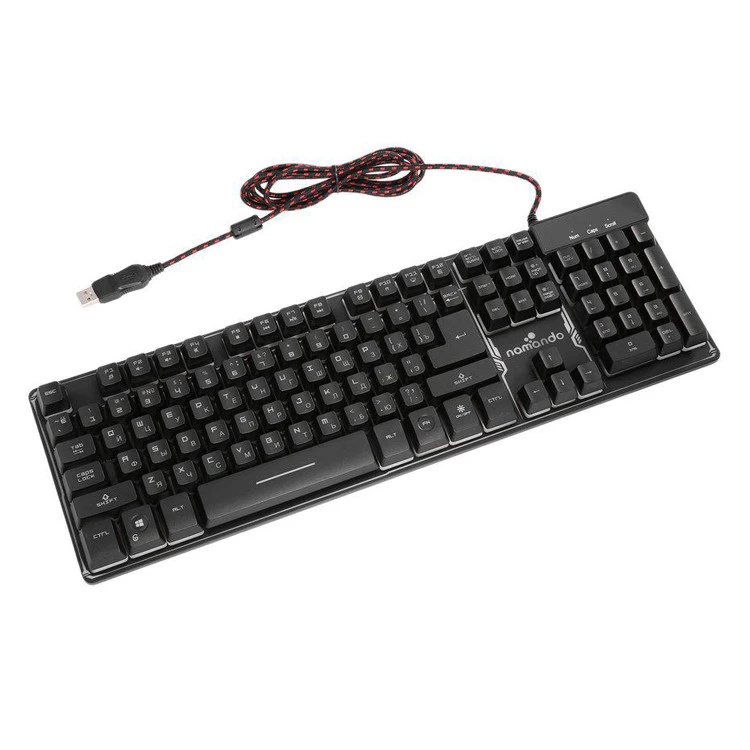 Backlit Game keyboard Russian/English 3 Color LED Backlight Wired USB Gaming Keyboard and Optional Mouse