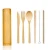 Import Bamboo Utensils Cutlery Set Reusable Cutlery Travel Set With Case Eco-Friendly Wooden Flatware Set For Kids &amp; Adult from China