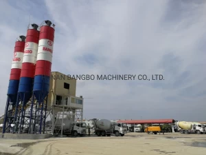 Bangbo Concrete Equipment Steel Silo Machine Mobile Cement Ready Plant Concrete Batching Mixing Plant