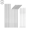 Barware with brush metal material reusable steel drinking straw