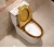 Import Bathroom design ceramic fixing to wall with gold color toilet lavatory bathroom sanitary ware toilet bowl from China