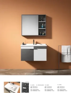 Bathroom Vanity Units With Sink And Mirror Cabinet Floor Hung LED Bathroom Cabinet