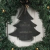 Best Price 23*22*0.5cm Handmade Decorative Christmas Tree Shape Black Slate Hanging Chalk Board (Customized Laser Design)