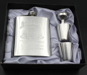 Best Selling Products 2020 In Usa Amazon  stainless Steel hip flask set, Unique hip flask with cigaret case