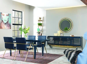 Beyond Dark Blue Modern Luxury Style Dining Room Set