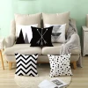 Black and white crown printed pillow cover throw pillow case cushion cover with zipper