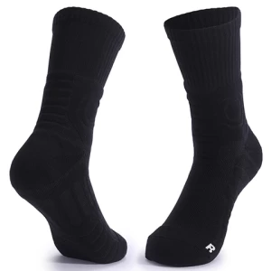 Black Bulk Wholesale Custom  Badminton Socks Basket Chaussette Femme Ball Socks Basketball Socks Youth Stockings