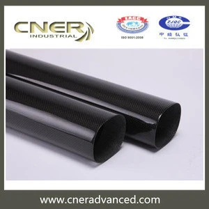 Brand Cner factory prices Glossy Carbon Cloth Pattern Oval / Round Paddle Shaft 3K Carbon Fiber Tube
