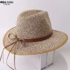 British Fashion Bowler outdoor visor Cowboy Straw Hat With Bowknot