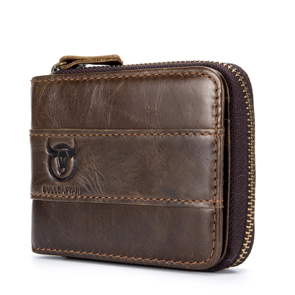 BULL CAPTAIN  New Design Genuine Leather Men&#x27;s Card Holder Multi-function Gender Wallet